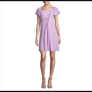 NWOT Belle Sky lilac dress lace up details M